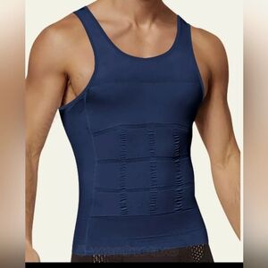 Men's Blue Compression Slimming Body Shaper Tank Top ~ Size Small ~Lot of 2 ~NIP